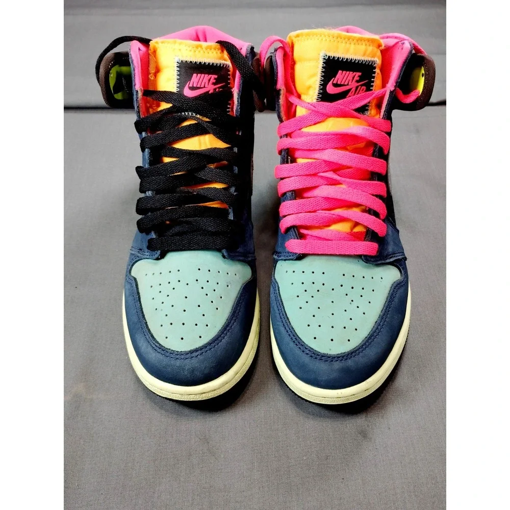 EUC-Air Jordan 1 Mid SE 575441‑201 Youth 6/WM 7.5 Armory Navy Archaeo Brown Pink